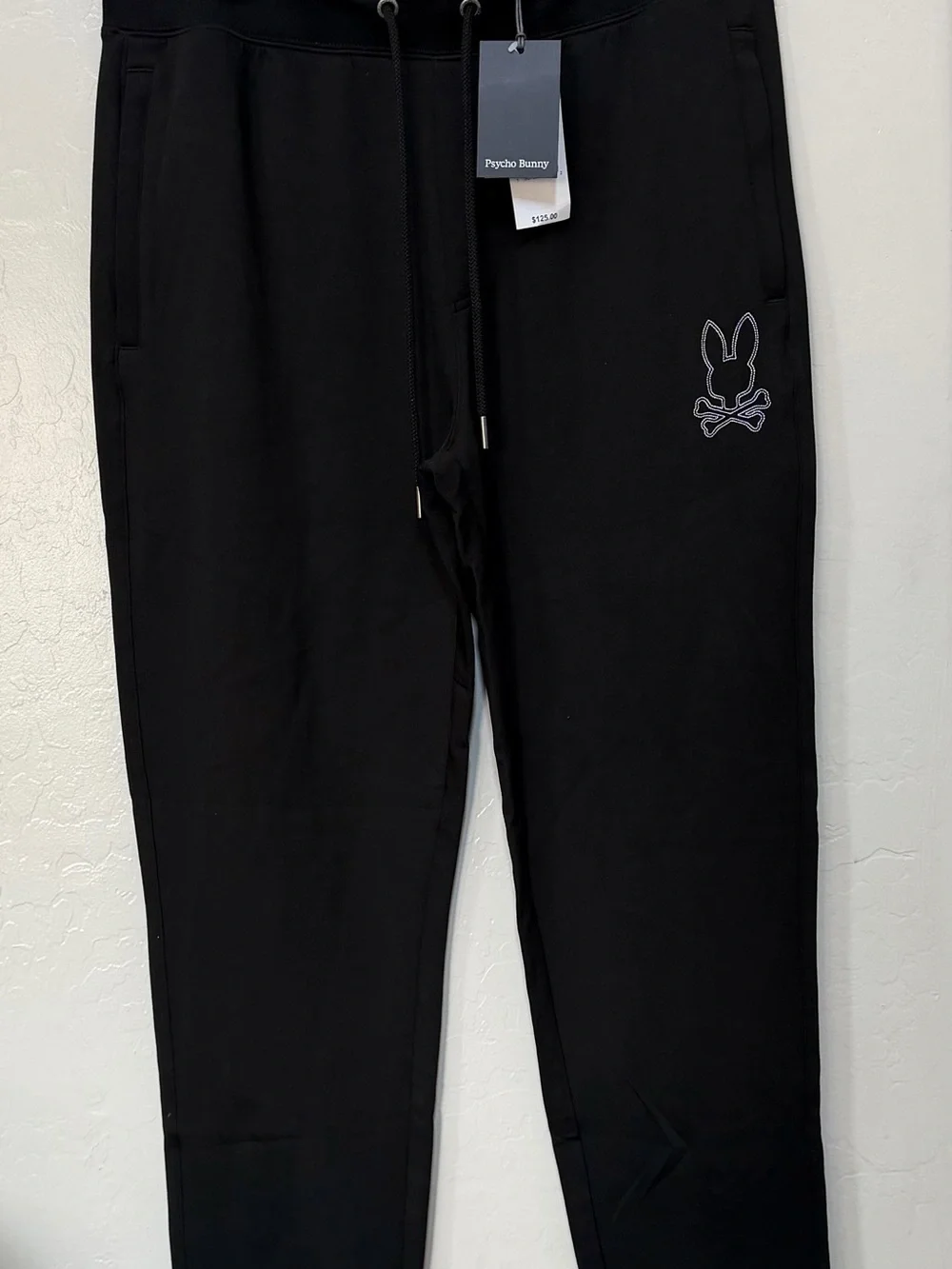 NWT Psycho Bunny Men's Black Logo Jogger Bottoms